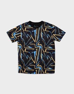 abstract print crew-neck t-shirt