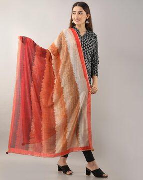 abstract print dupatta with embellished