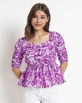 abstract print flared top