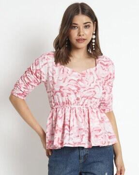 abstract print flared top