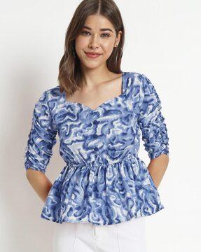 abstract print flared top