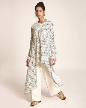 abstract print full sleeves tunic