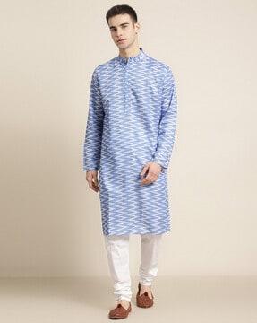 abstract print long kurta