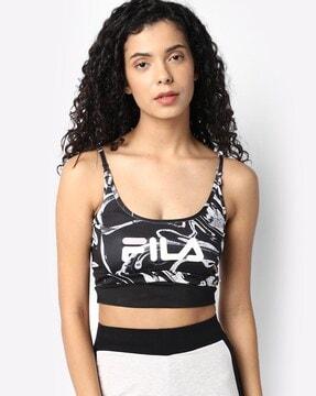 abstract print non-wired sports bra