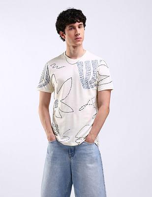 abstract print regular fit t-shirt