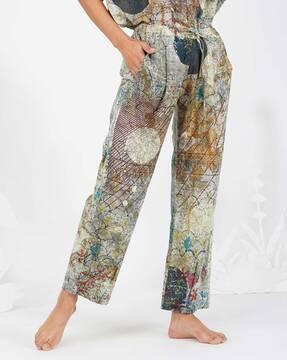 abstract print relaxed fit pants
