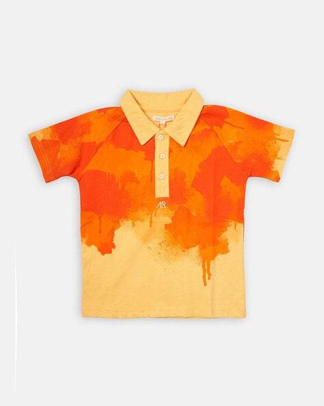 abstract print relaxed fit polo t-shirt