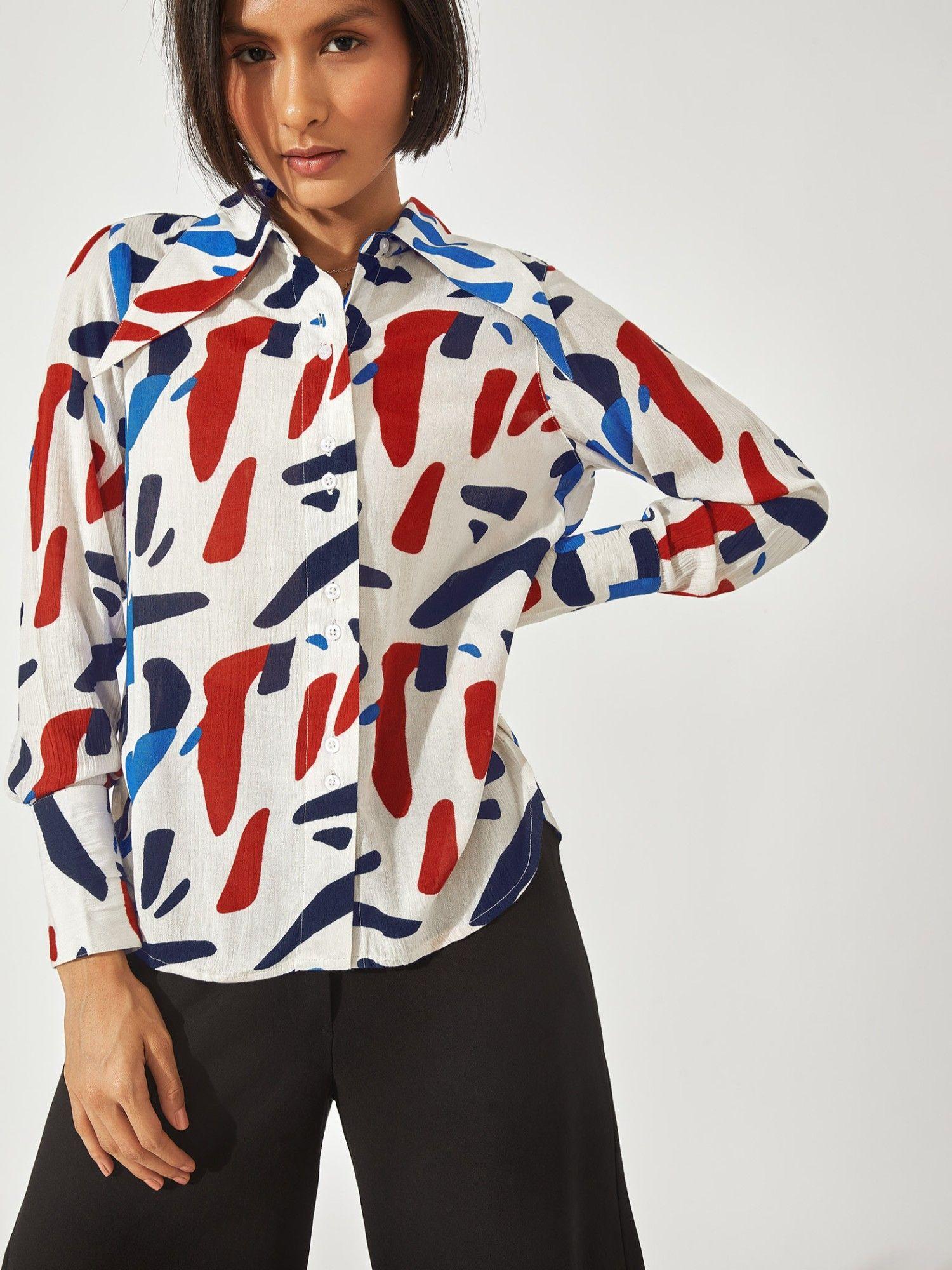 abstract print shirt