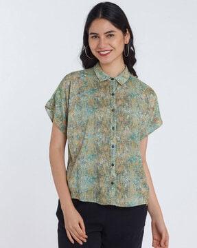 abstract print shirt