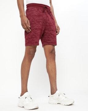 abstract print shorts with insert pockets