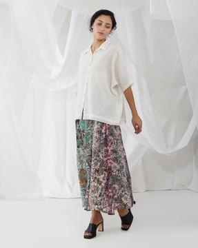 abstract print skirt