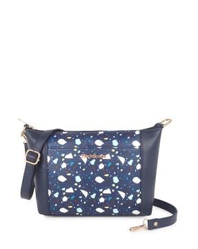 abstract print sling bag with detachable strap