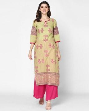 abstract print straight kurta