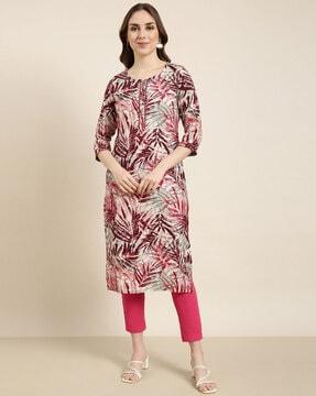 abstract print straight kurta