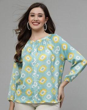 abstract print tunic shirt