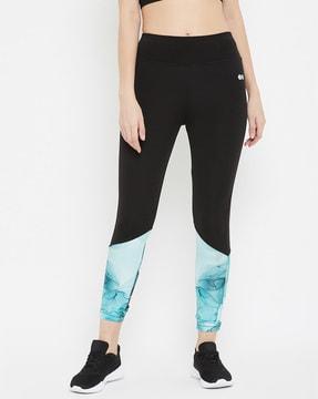 abstract printed fitted track pant