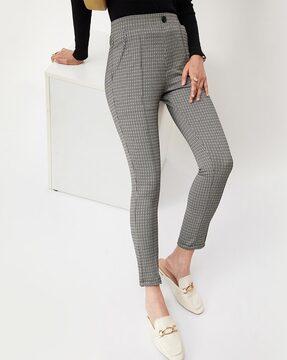 abstract printed pants with elasticated waist