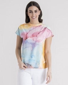 abstract printed regular fit top