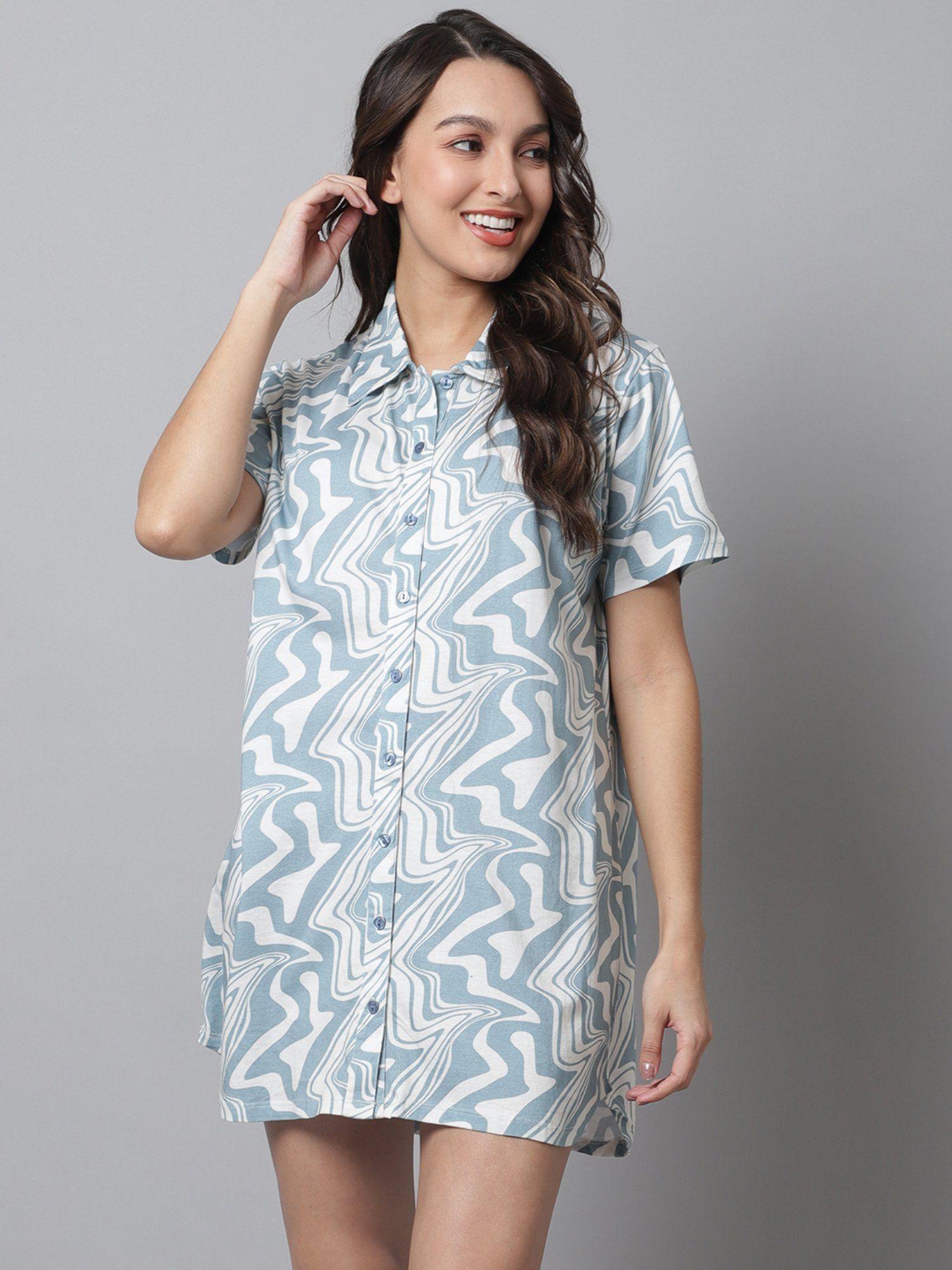 abstract printed shirt nightdress