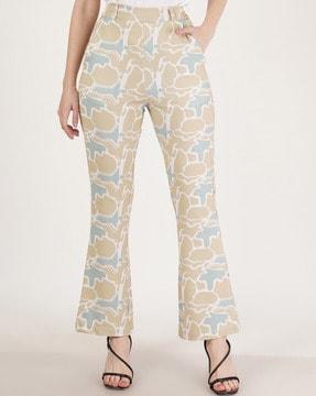 abstract relaxed fit trousers with insert pockets
