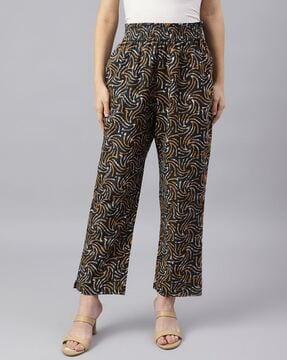 abstract relaxed fit trousers