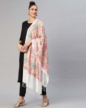 abstract shawl with tassels
