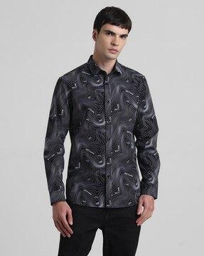 abstract slim fit shirt