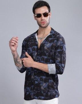 abstract slim fit shirt