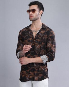 abstract slim fit shirt