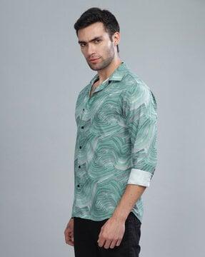 abstract slim fit shirt