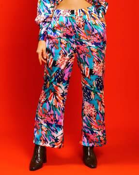 abstract straight fit trousers