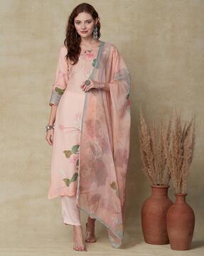 abstract straight kurta set