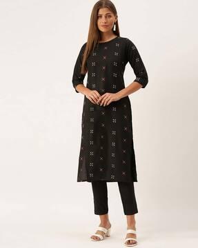 abstract straight kurta set