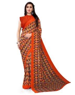 abstract traditional saree with blouse piece