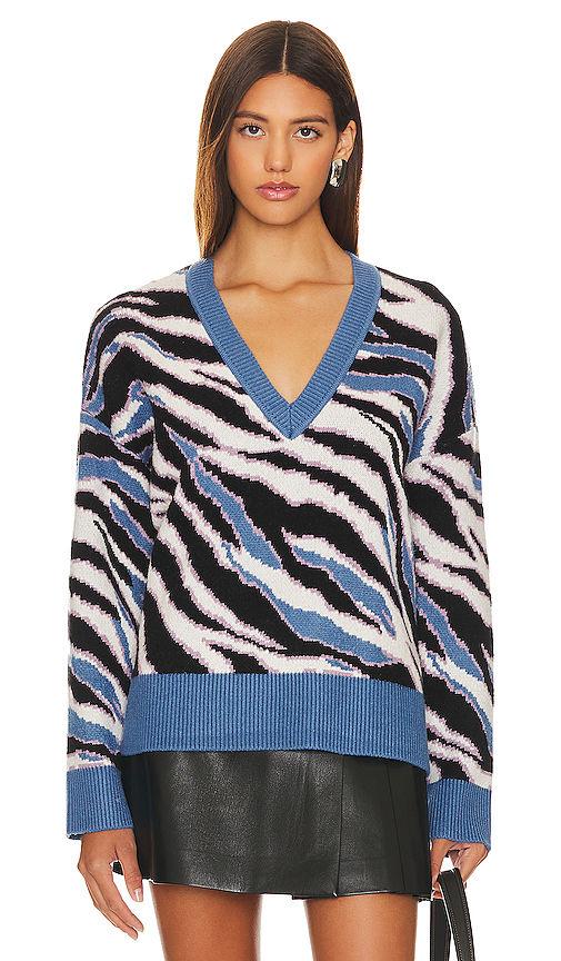 abstract v neck sweater