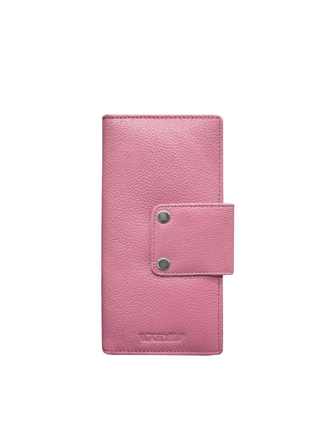 abys pink textured two fold wallet