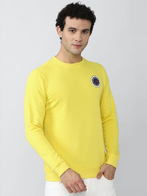 academy by van heusen yellow slim fit sweatshirt