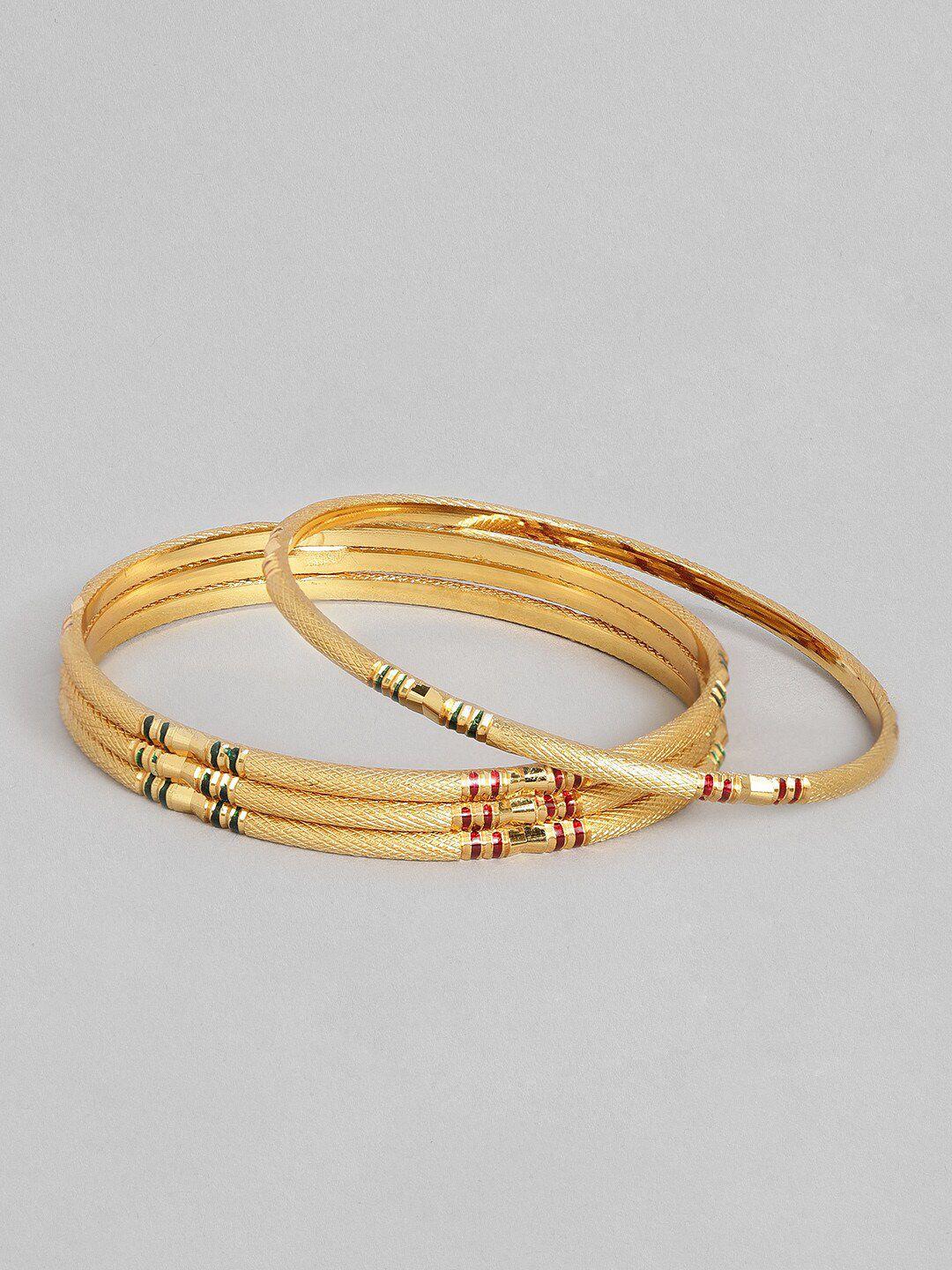 accessher gold-plated bangles set of 4