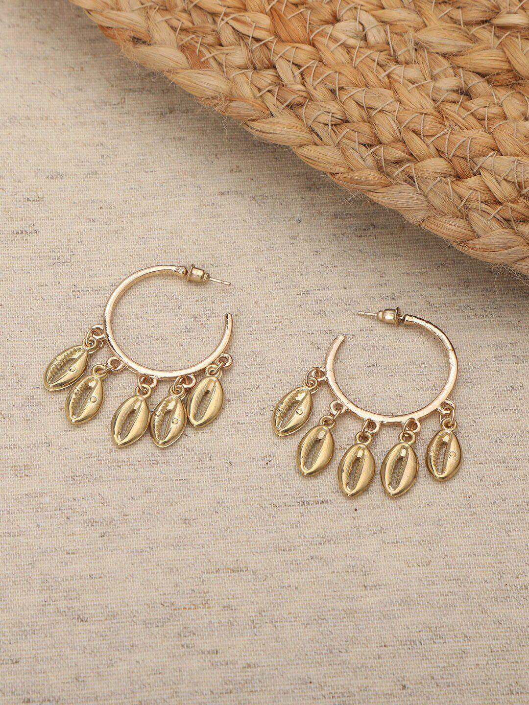 accessher gold-plated circular hoop earrings
