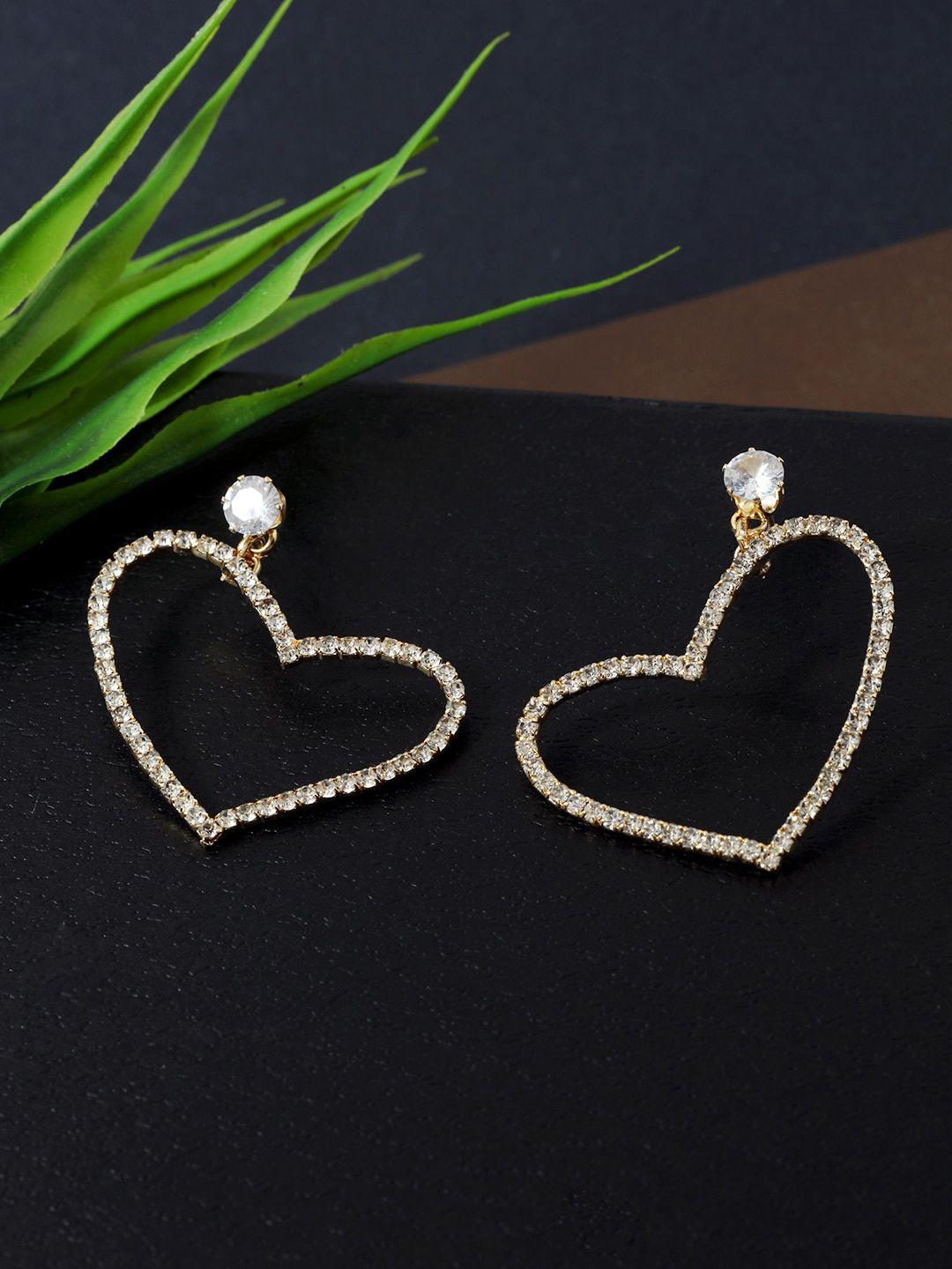 accessher gold-plated heart shaped hoop earrings