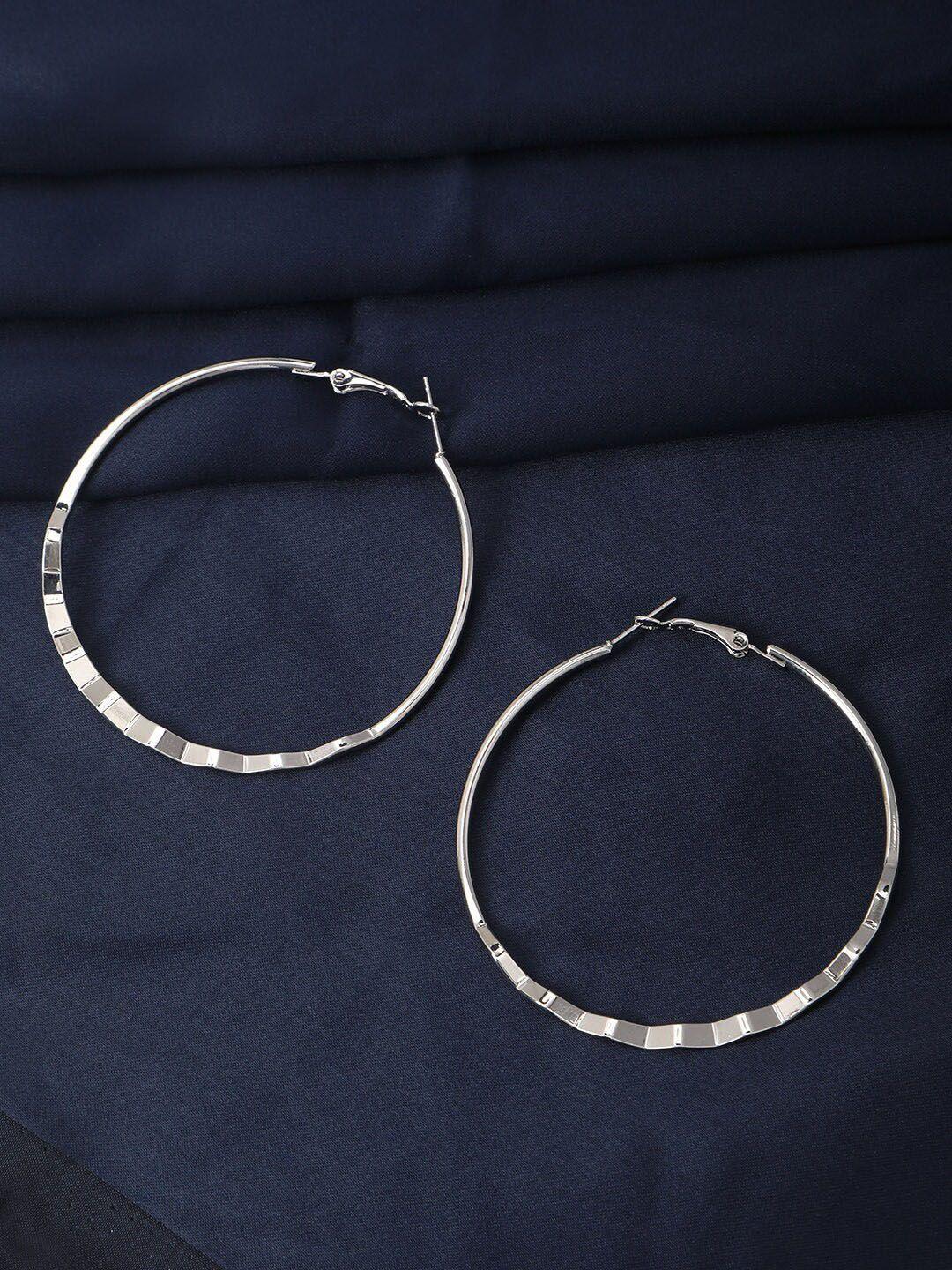 accessher silver-plated circular hoop earrings