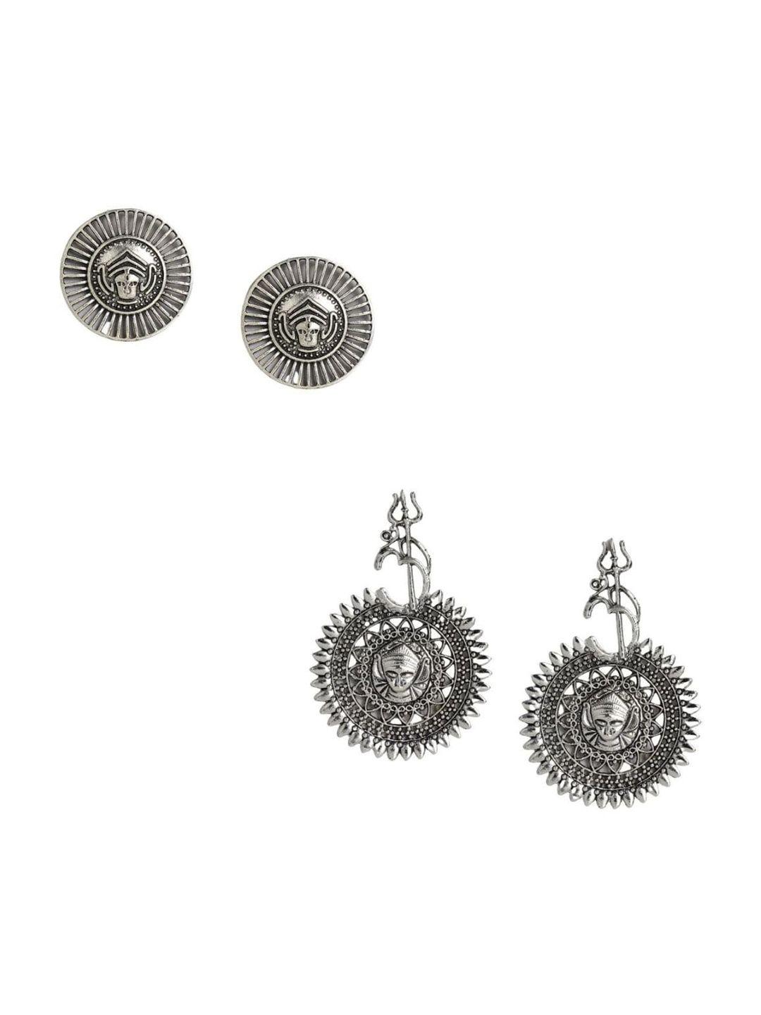 accessher silver-toned classic drop earrings