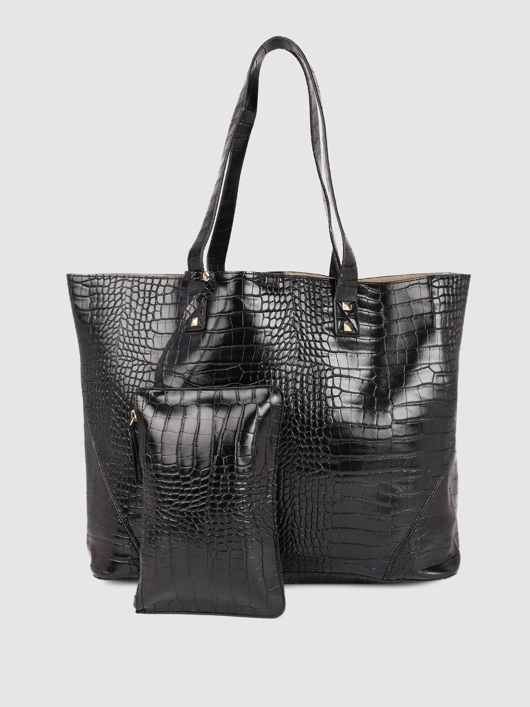 accessorize black textured shoulder bag