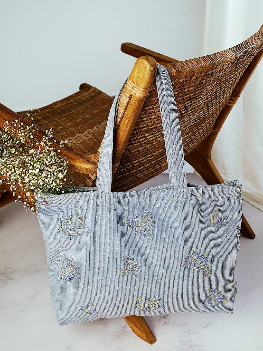 accessorize ethnic motifs printed cotton shopper tote bag