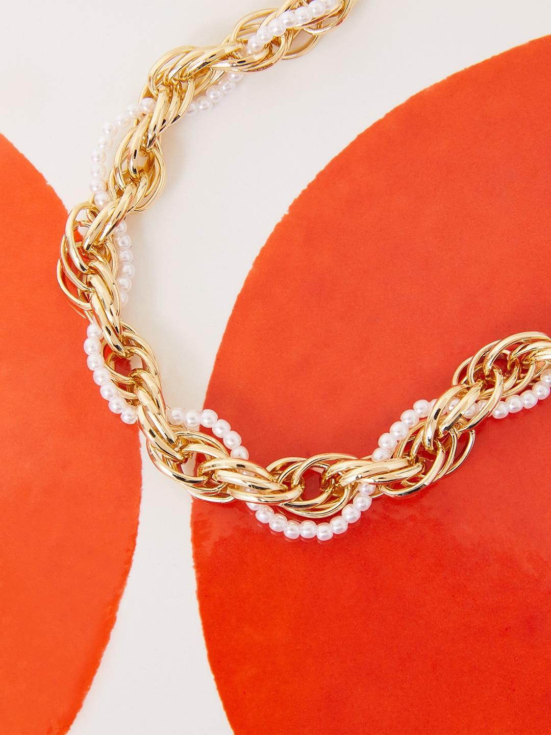 accessorize gold-plated chain necklace
