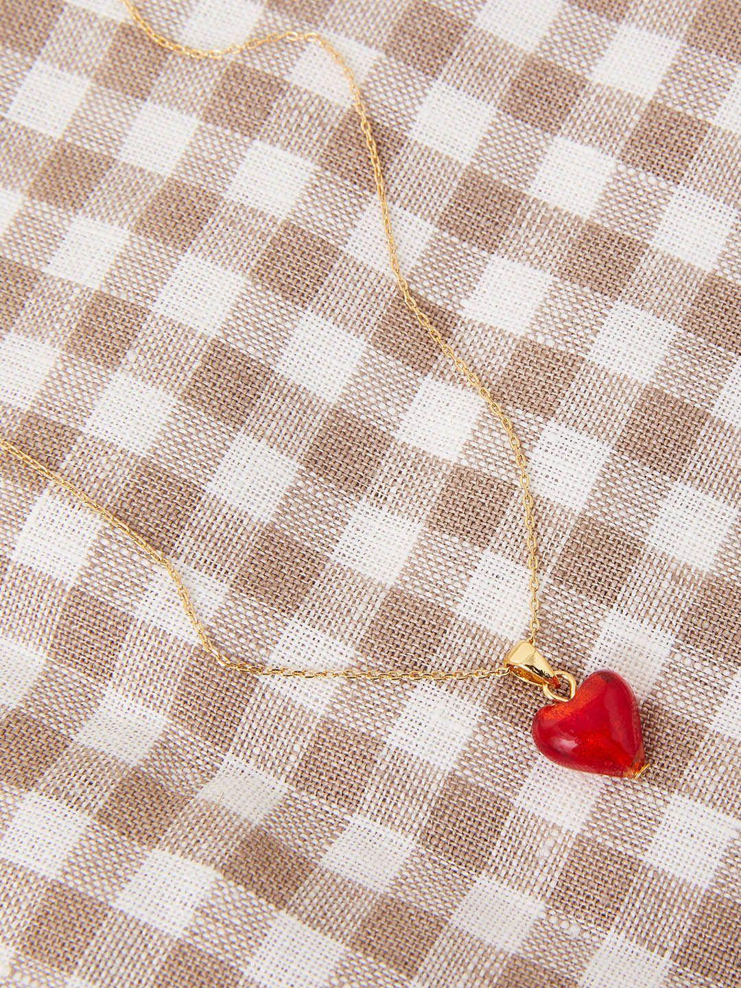 accessorize gold-plated heart pendant necklace