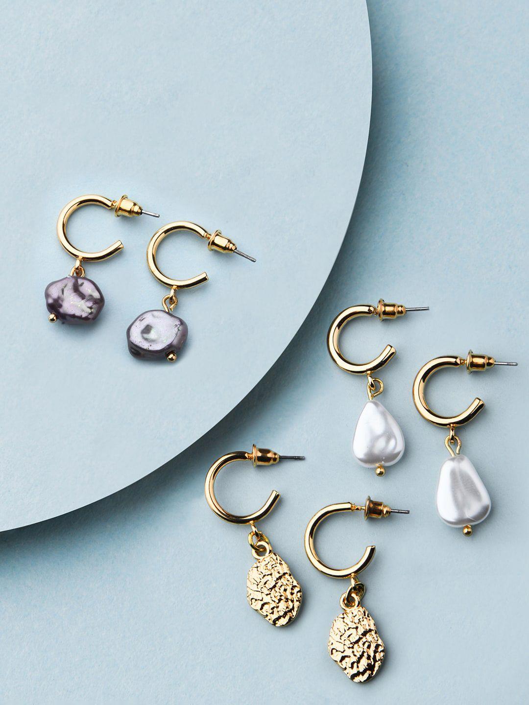 accessorize gold-toned classic drop earrings
