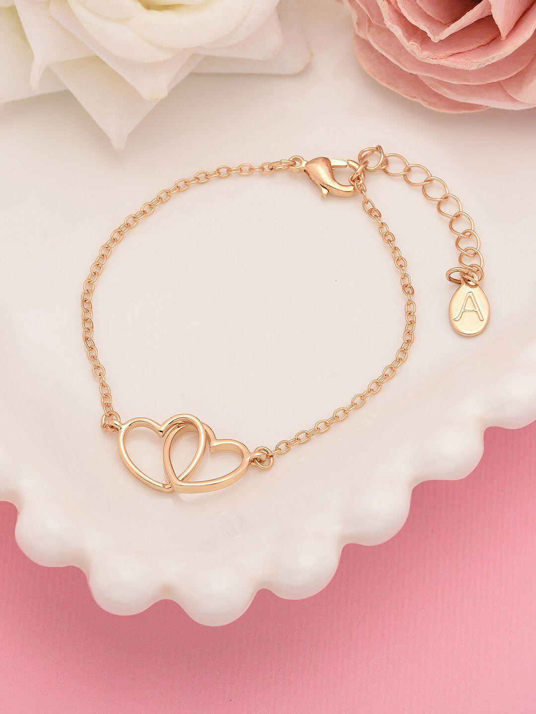accessorize london women gold linked hearts bracelet