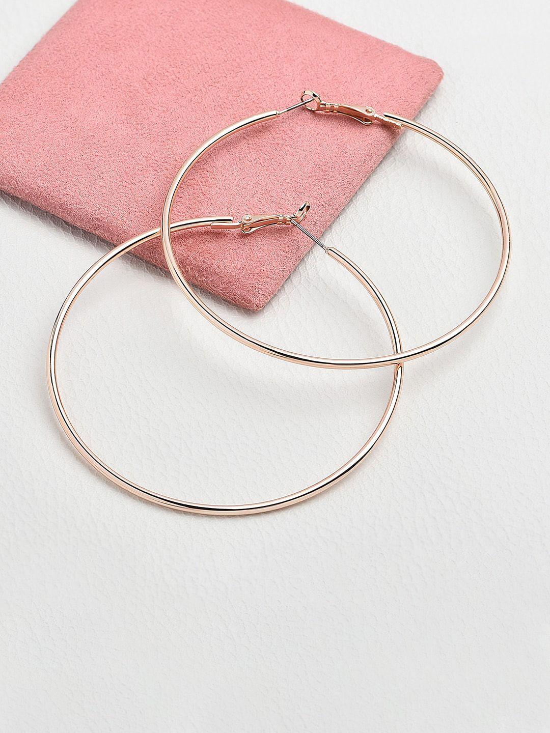 accessorize london women rose gold mid size simple hoop earring