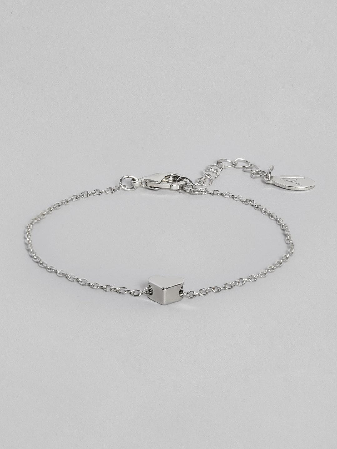 accessorize london women solid heart clasp bracelet